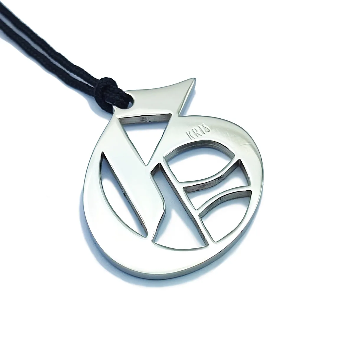 KRIS Collana con Pendente Lettera Gotica G in Acciaio e Cotone Cerato HGTLXX07