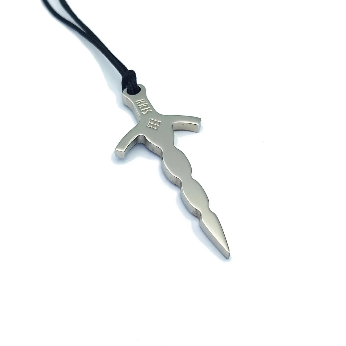 KRIS Collana con Pendente a Spadino in Acciaio e Cotone Cerato HSPMXX31