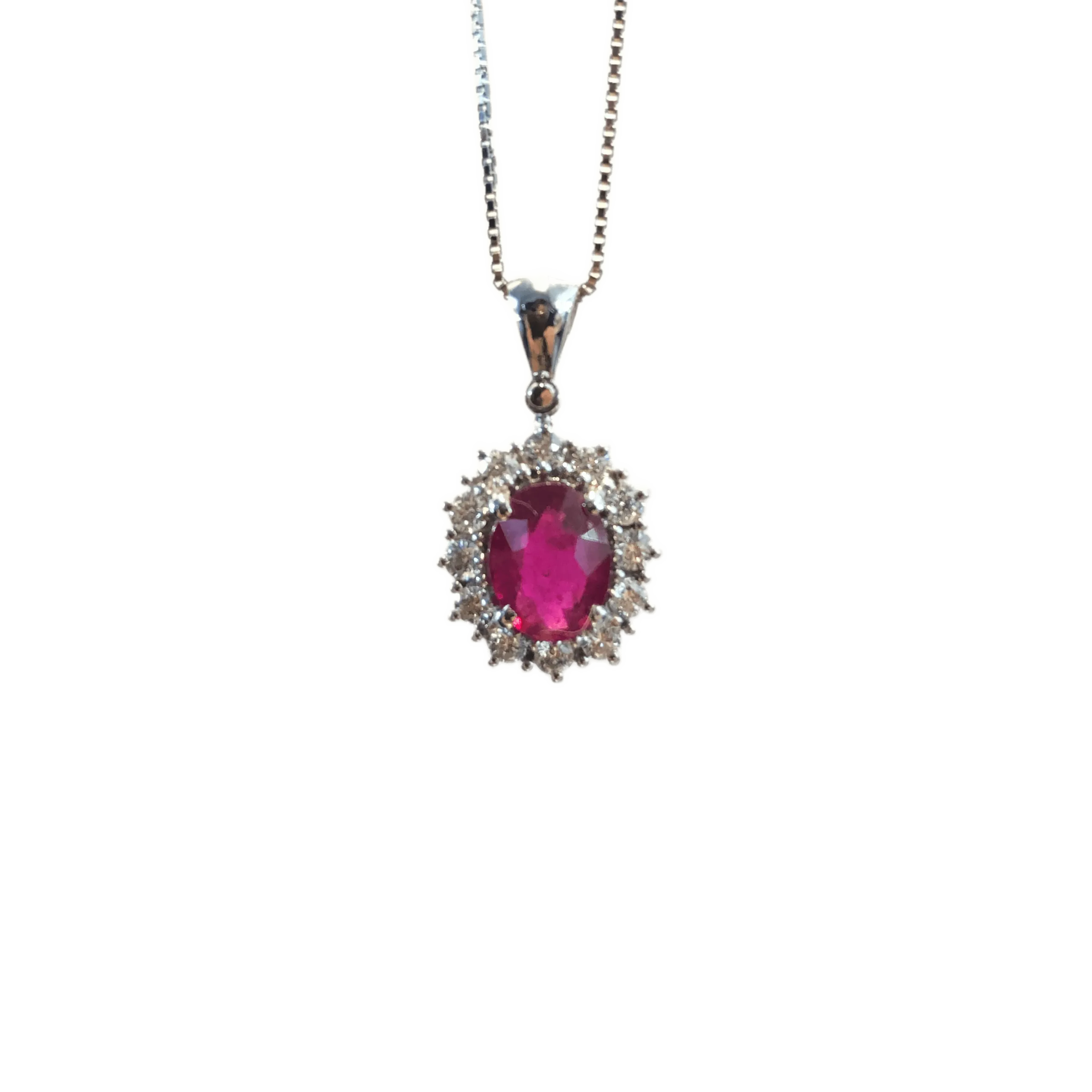 Collana PG oro, diamanti e rubino CIOK+038/187R