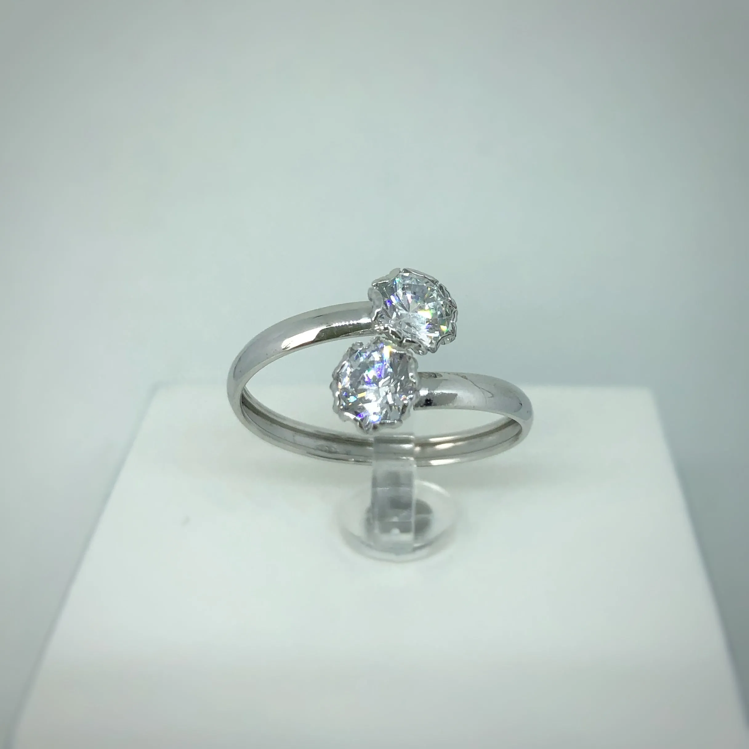 Solitario doppio oro e zirconi