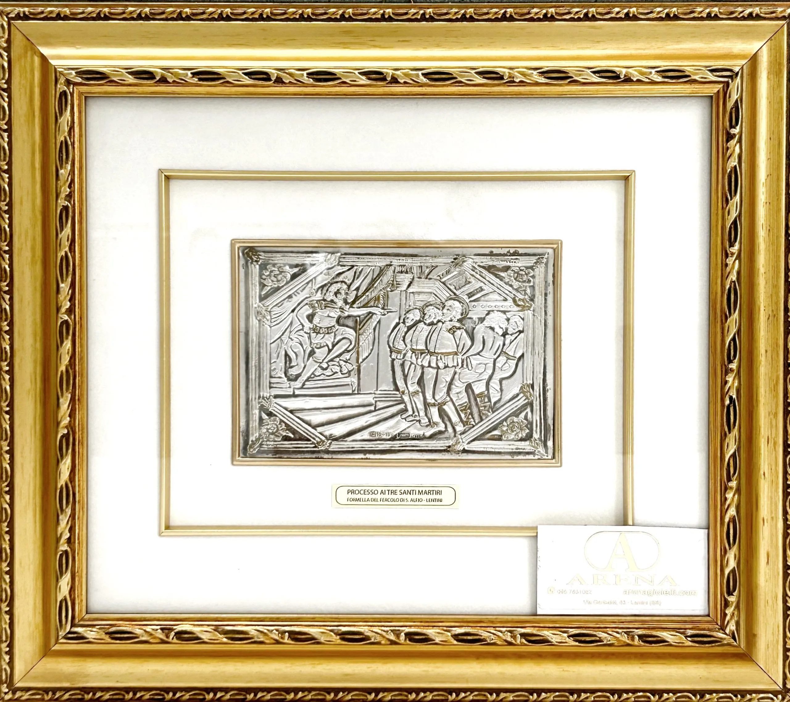 Quadro "PROCESSO DEI TRE SANTI MARTIRI" cornice oro classica