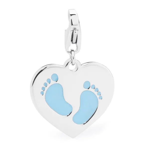 CIONDOLI SAGAPÒ HAPPY CUORE CON PIEDINI AZZURRO - SHA82