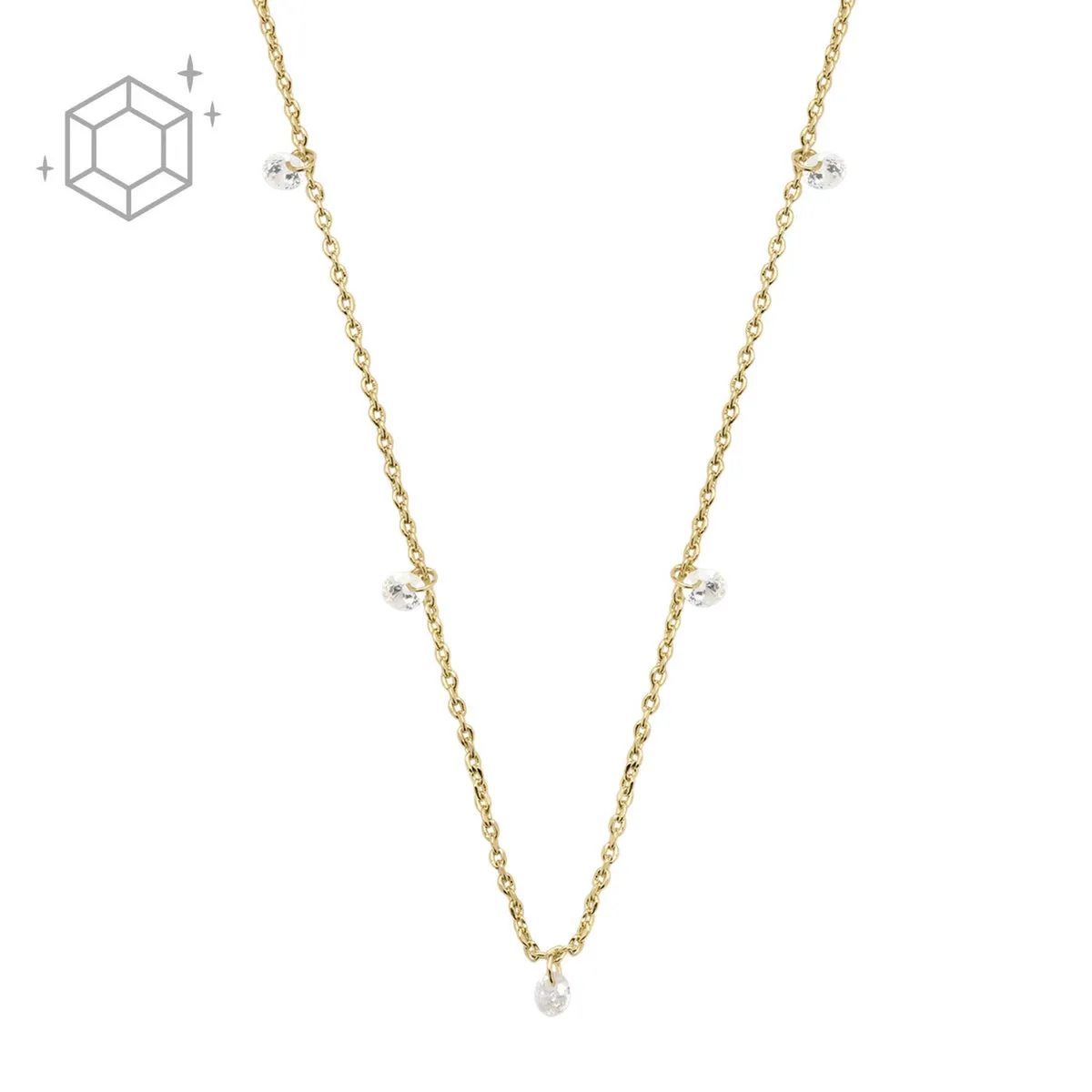 Fossil JA7131710 Collana Donna con ciondoli Sadie Shine Bright in ottone placcato oro