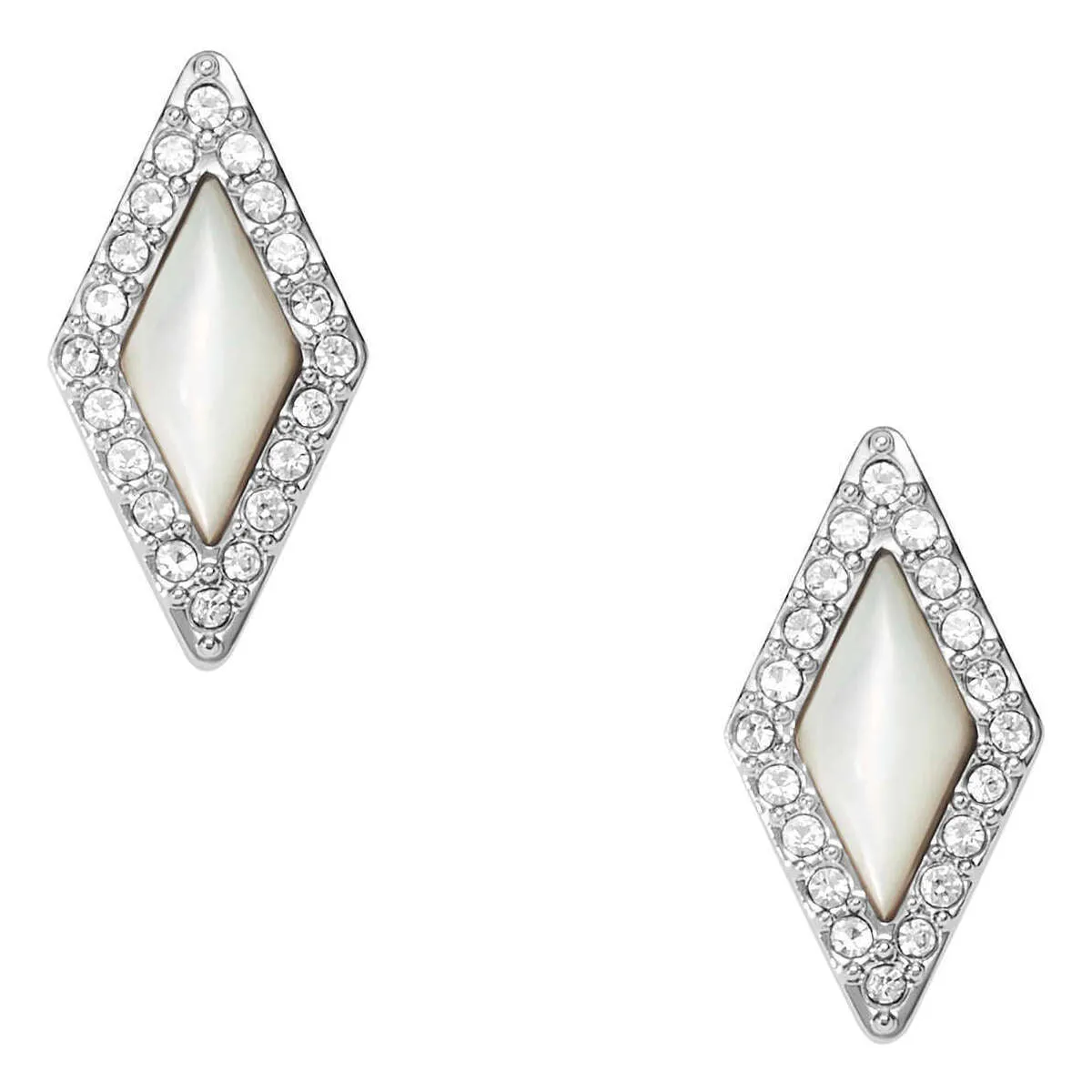 Fossil JF03657040 Orecchini Donna in Acciaio con Madreperla e Strass - Be Iconic