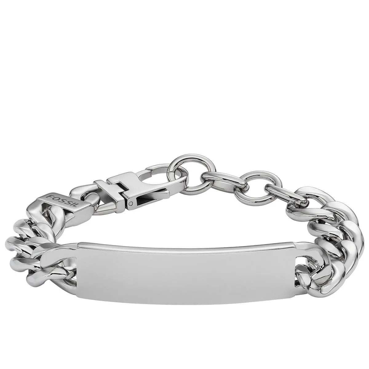 Fossil JF04155040 Bracciale Uomo in Acciaio a Catena con Piastrina - Drew