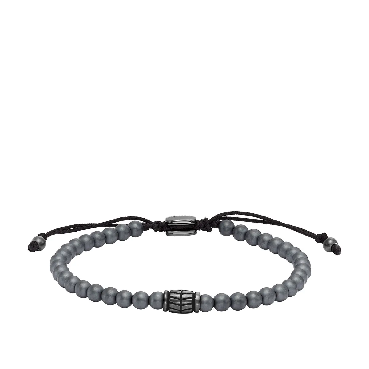 Fossil JF04416793 Bracciale Uomo con Perline di Ematite e Acciaio - JEWELRY BEADS