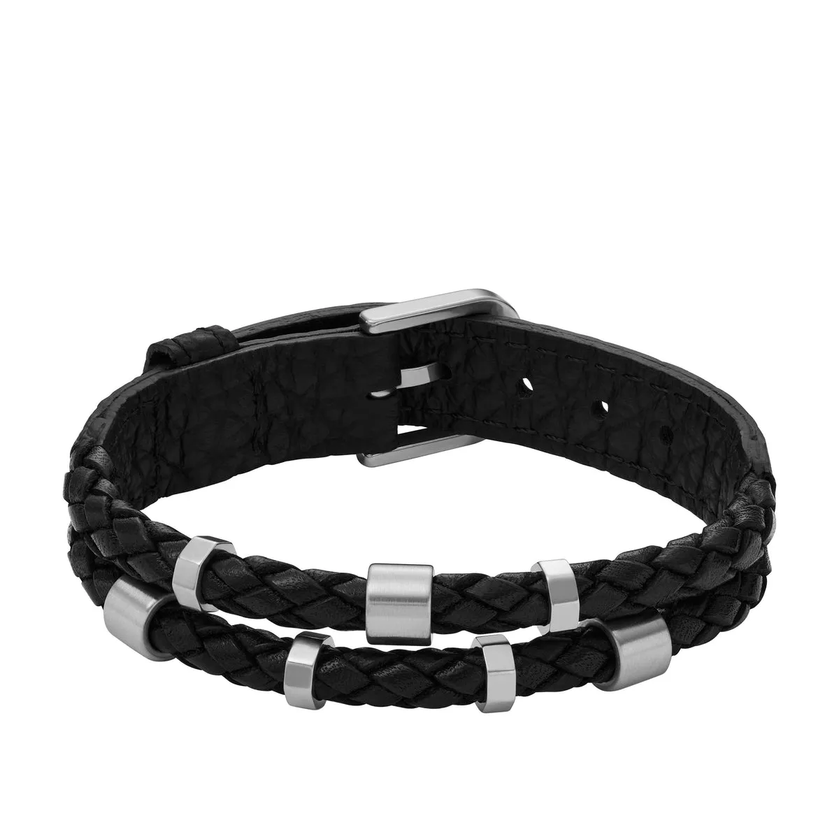 Fossil JF04473040 Bracciale Uomo a cinturino in pelle nera - Leather Essentials
