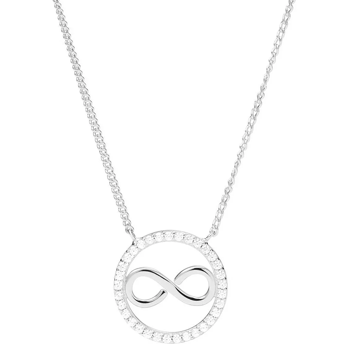 Fossil JFS00523040 Collana Donna Infinito in Argento e Zirconi - Sterling Silver - Infinity