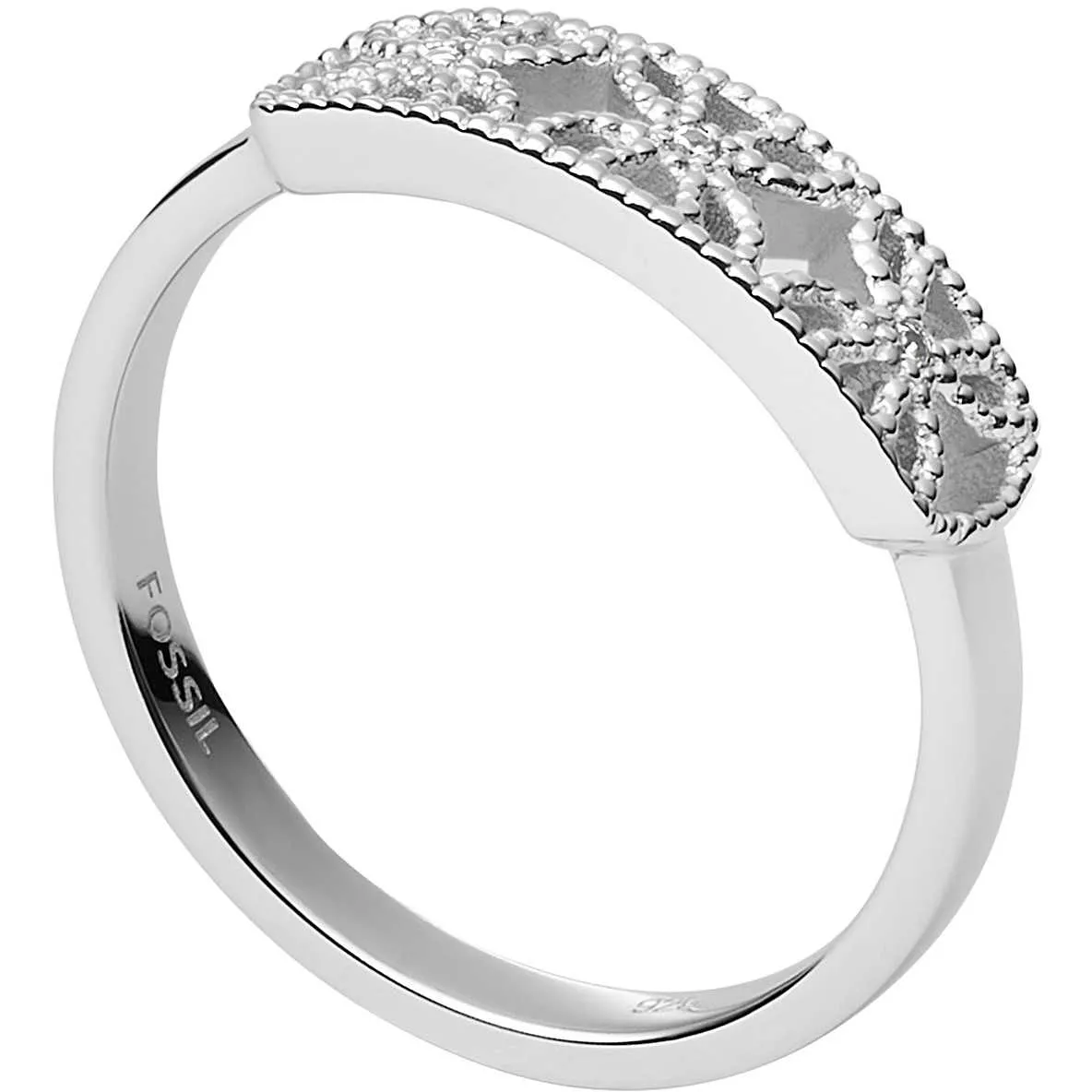 Fossil JFS00529040 Anello Donna in Argento con Filigrana e Cristalli - Sterling Silver