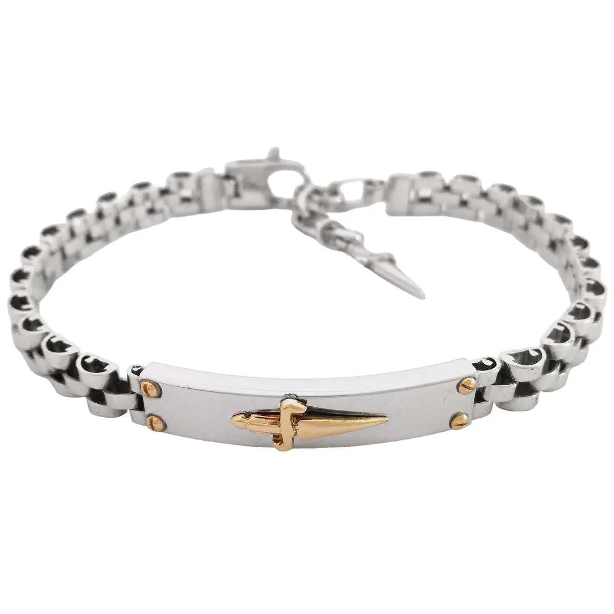 JPBR0336B CESARE PACIOTTI Jewels Bracciale con targhetta in Argento 925 e Placcature Oro