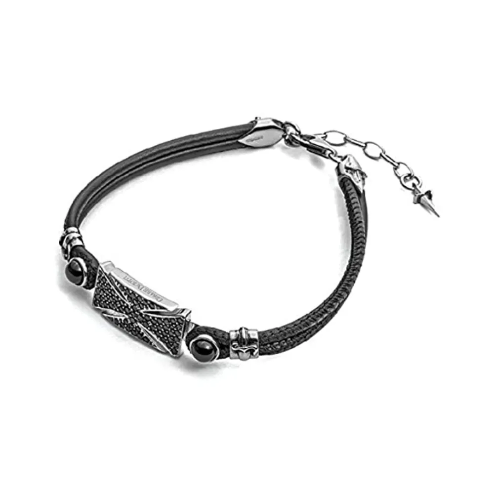 Cesare Paciotti Bracciale Uomo Leather Double Line