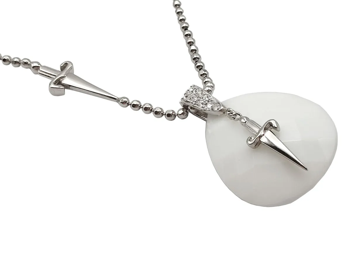 JPCL0684B CESARE PACIOTTI Jewels Collana da Donna in Argento 925 con Agata Bianca e Zirconi