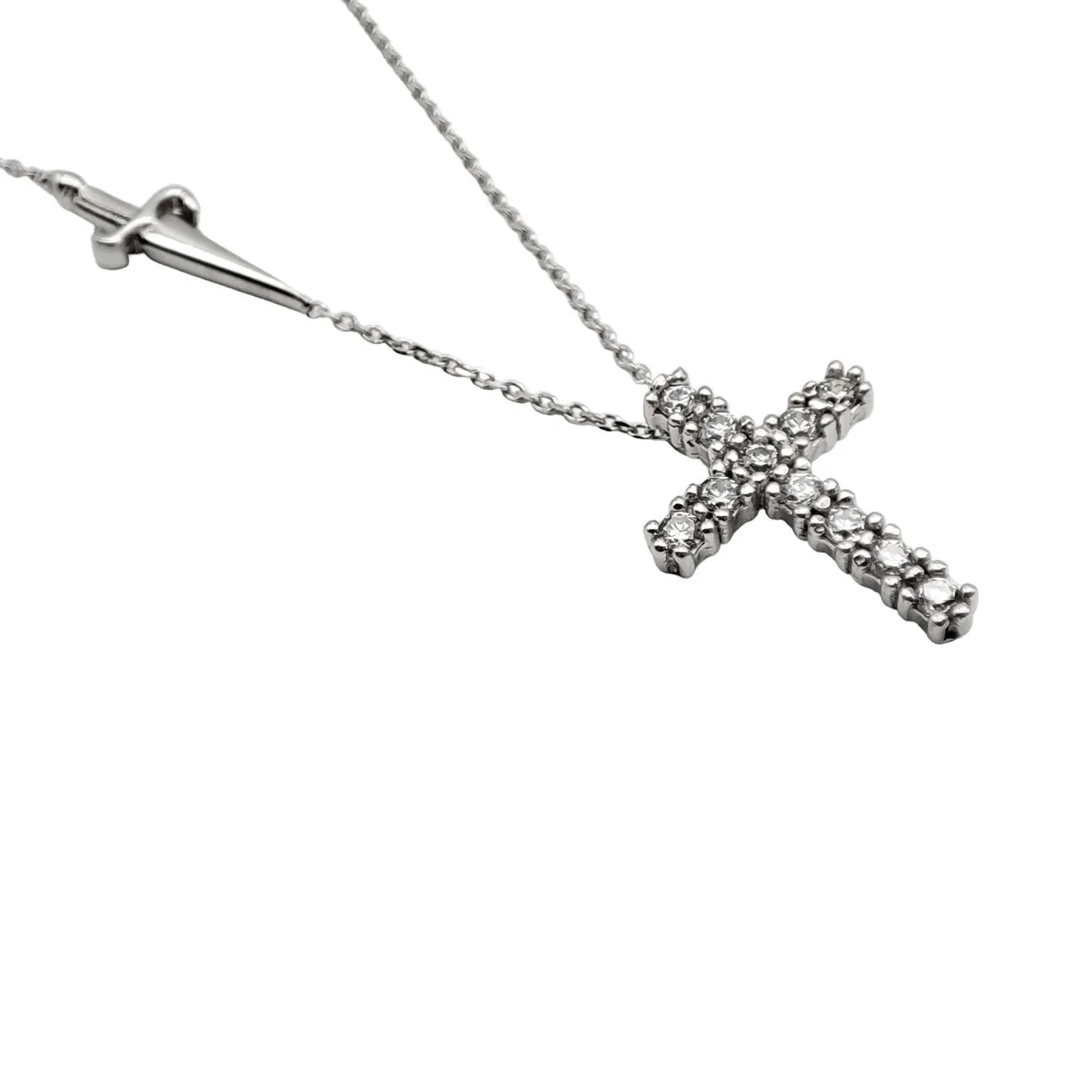 JPCL0948B CESARE PACIOTTI Jewels Girocollo Unisex con Croce in Argento 925 e Zirconi