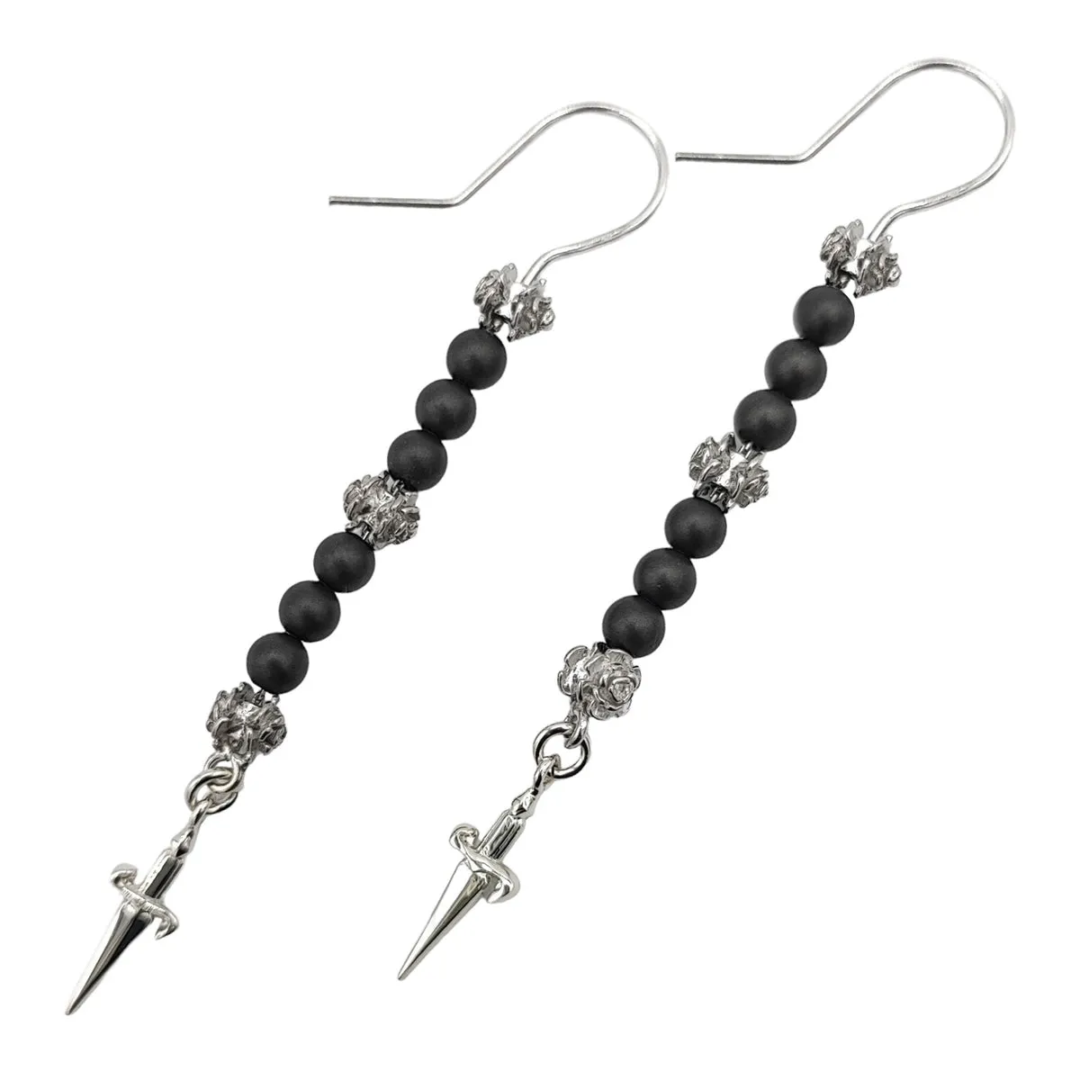 JPOR0751B CESARE PACIOTTI Jewels Orecchini Pendenti con Onice e Roselline in Argento 925