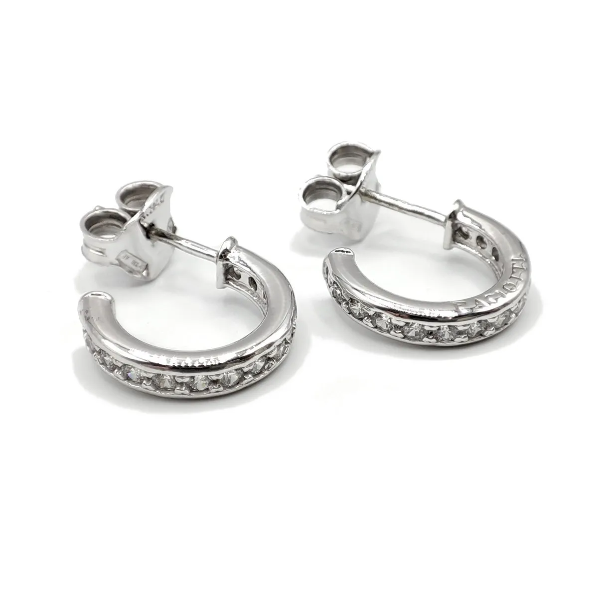 JPOR0814B CESARE PACIOTTI Jewels Orecchini a Cerchio in Argento 925 e Zirconi Incolore