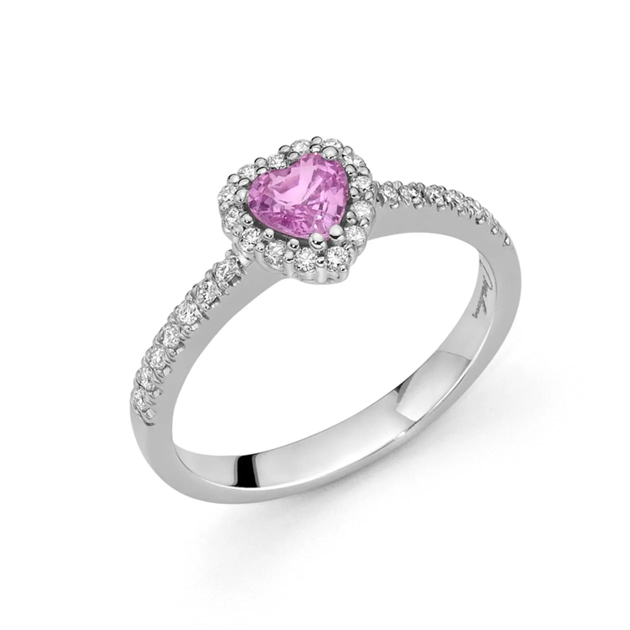 Anello oro zaffiro rosa e diamante naturale LID3549