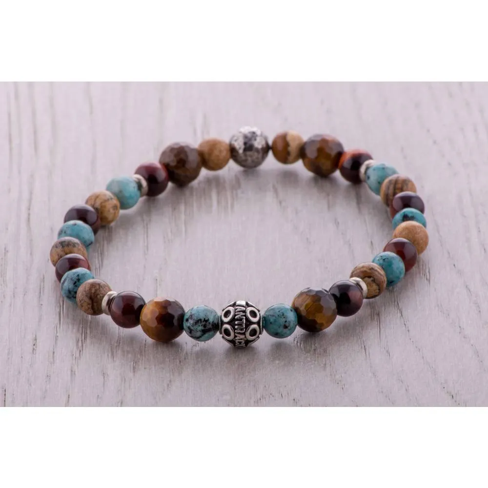 Bracciale Uomo Antracite Pietre Dure LOS ANGELES