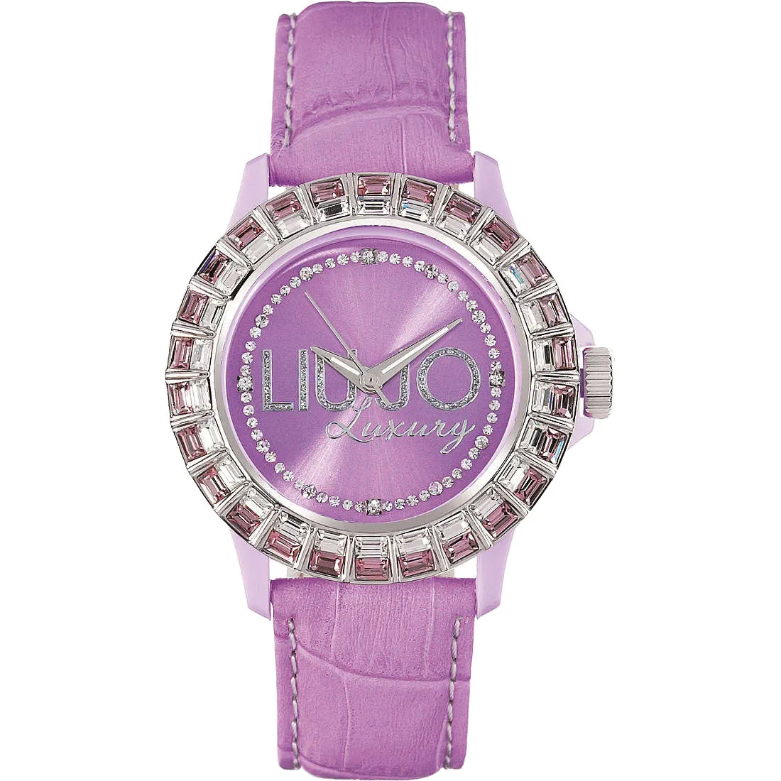 LIU JO Luxury TLJ160 Baugette Orologio Donna in Pelle Rosa