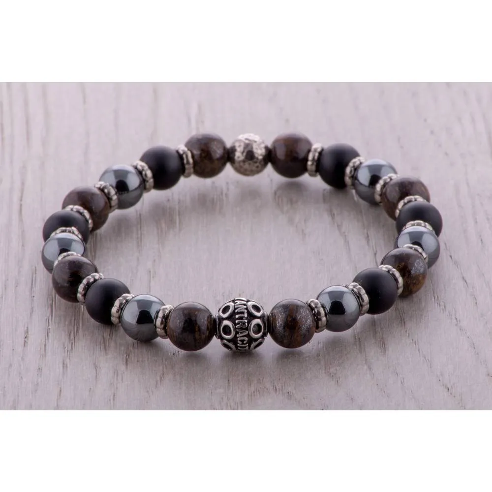 Bracciale Uomo Antracite Pietre Dure LUXOR CHIC