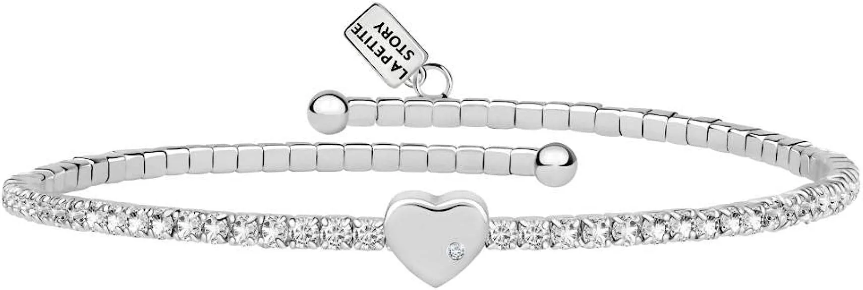 La Petite Story dracciale da donna, collezione lux bangles, in ottone, cristalli – LPS05AQC01