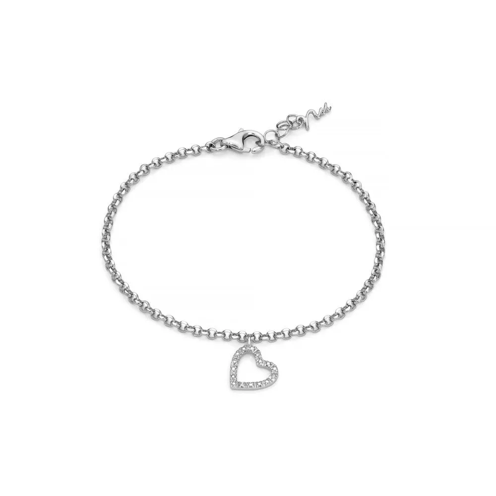 Miluna - Bracciale con cuore in diamanti naturali