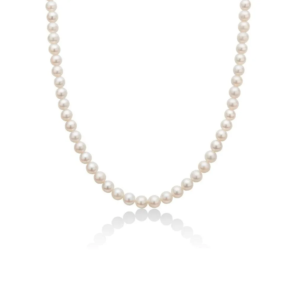 Miluna - Collana perle bianche Miluna 5 mm e oro bianco