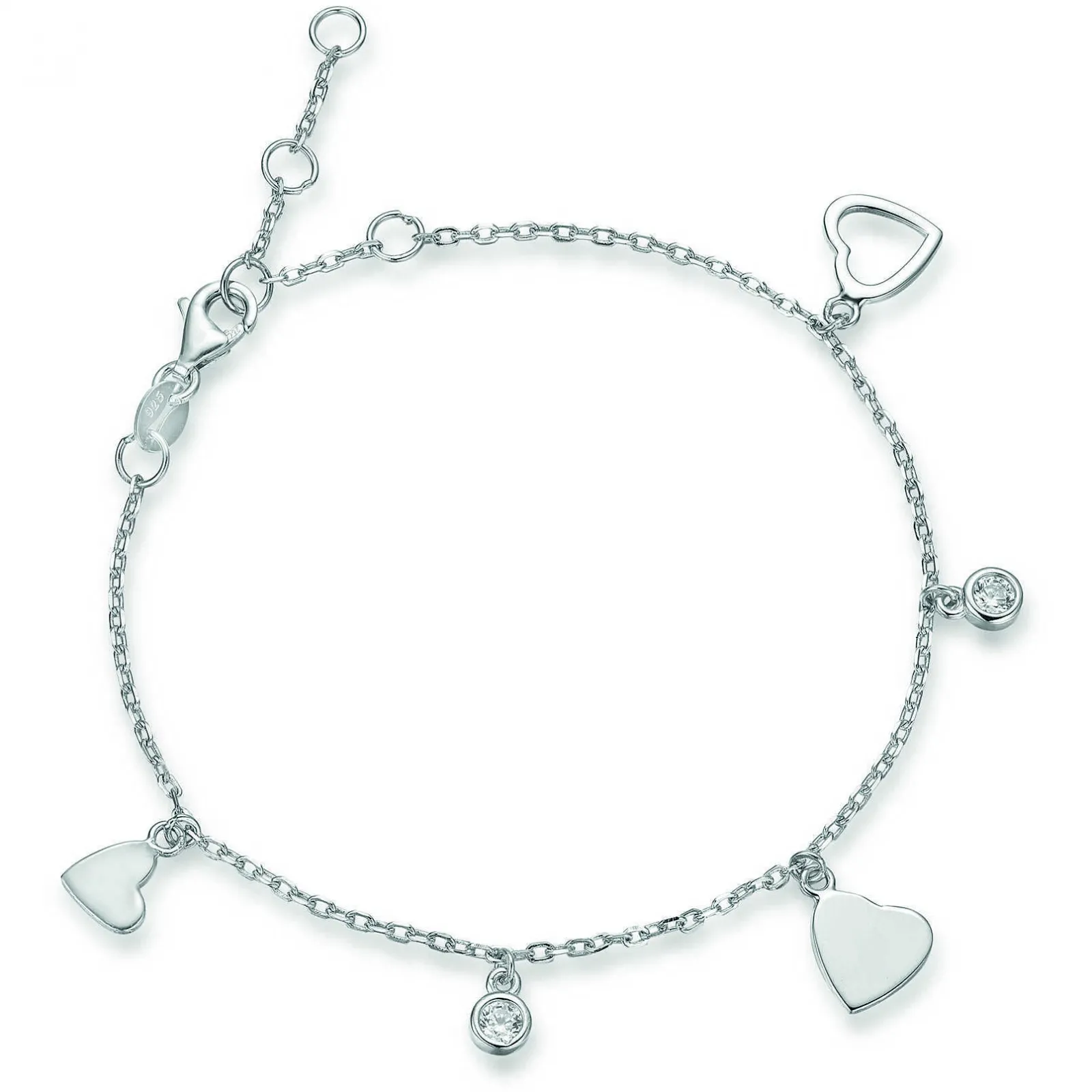 Melitea bracciale donna in argento con cuori gioielli trendy cod. MB171
