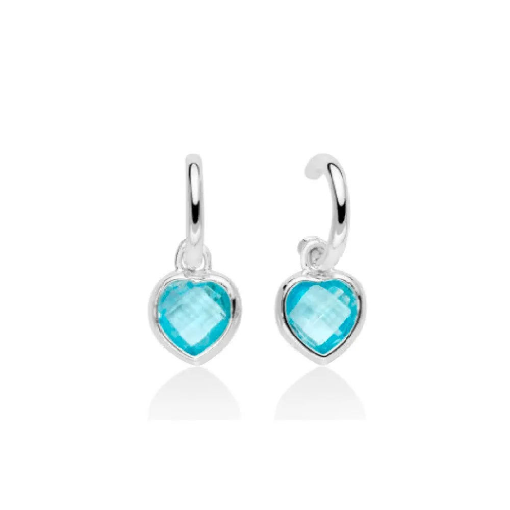 Miluna - Orecchini pendenti con cuore Gemma del Cielo