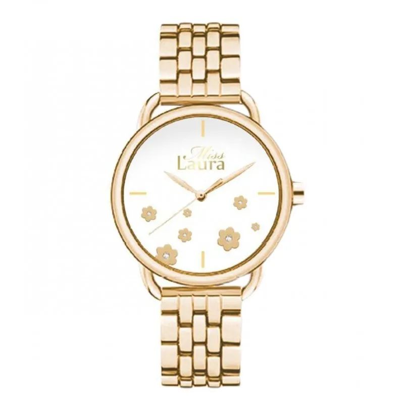 Miss laura orologi osolo tempo donna in acciaio dorato mlwaga424