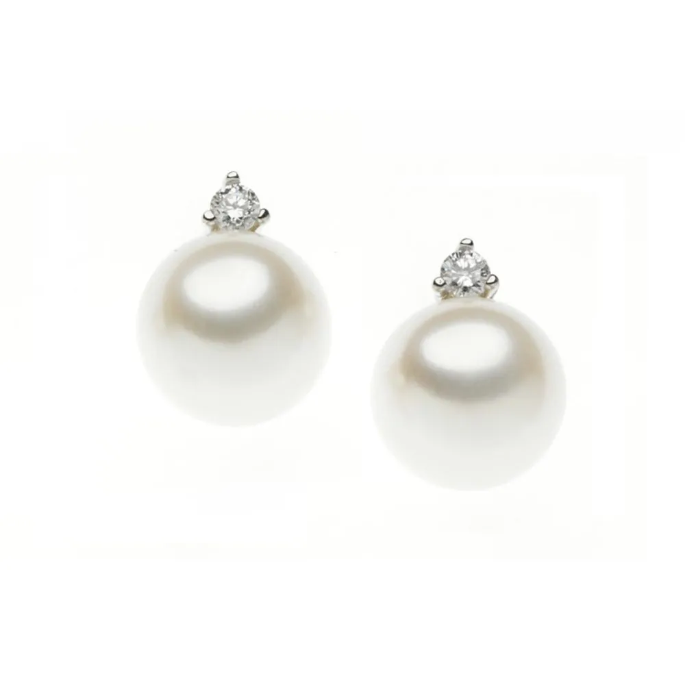 Orecchini Comete Perle Ø 8/8,5 e Diamanti ORP 544