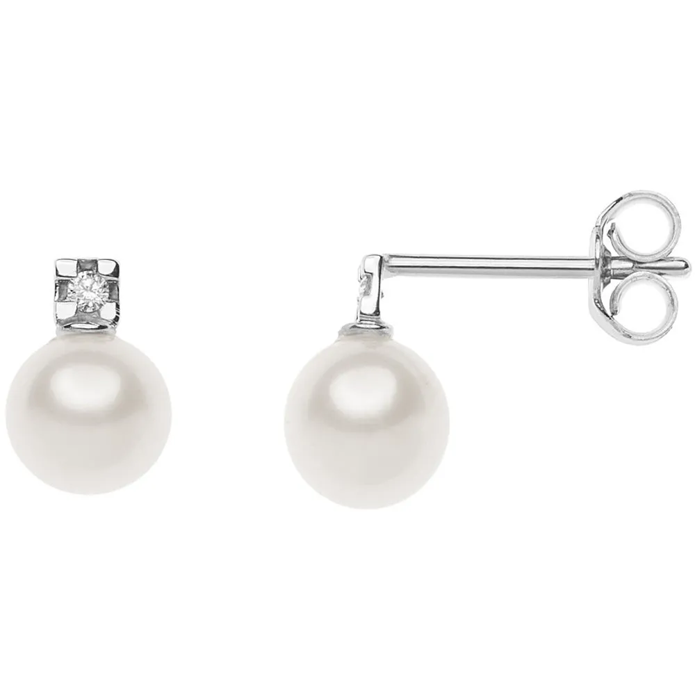 Orecchini Comete Perle Ø 5/5,5 e Diamanti ORP 698