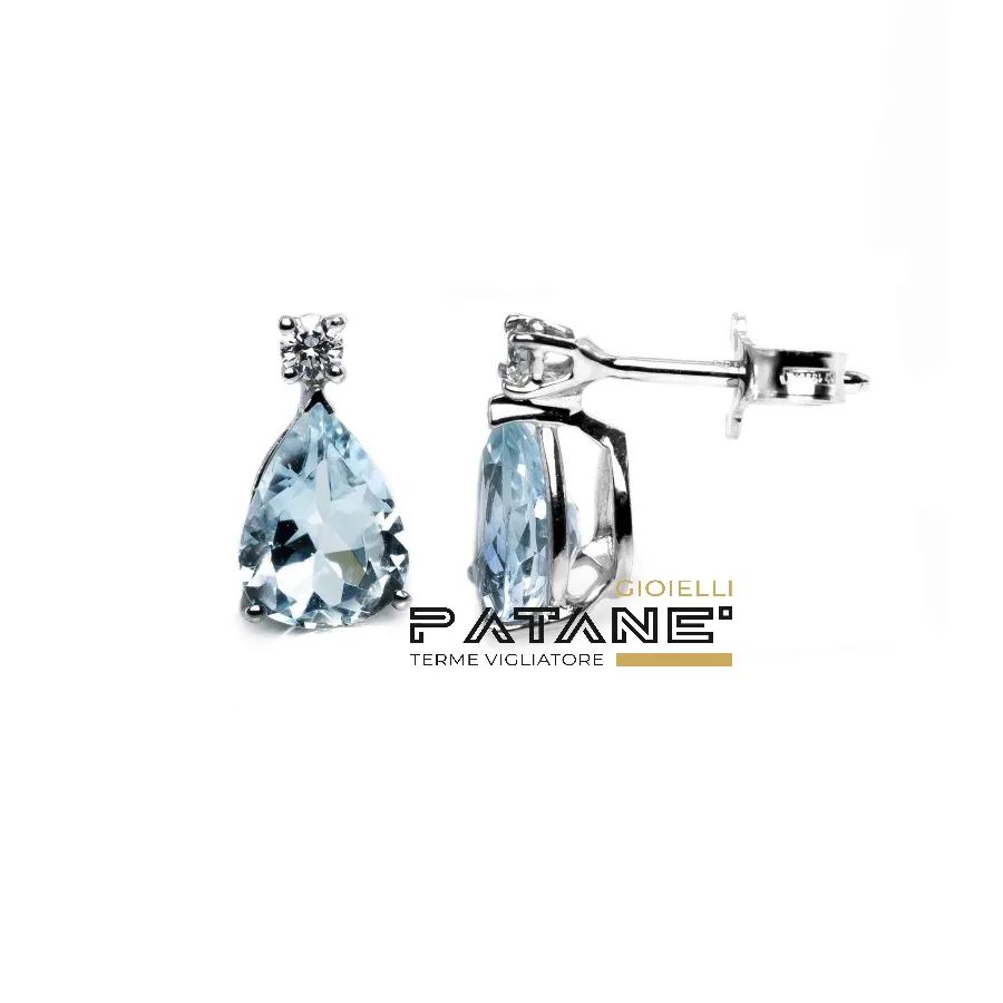 Orecchini Davite & Delucchi con Acquamarina 1,30ct e Diamanti
