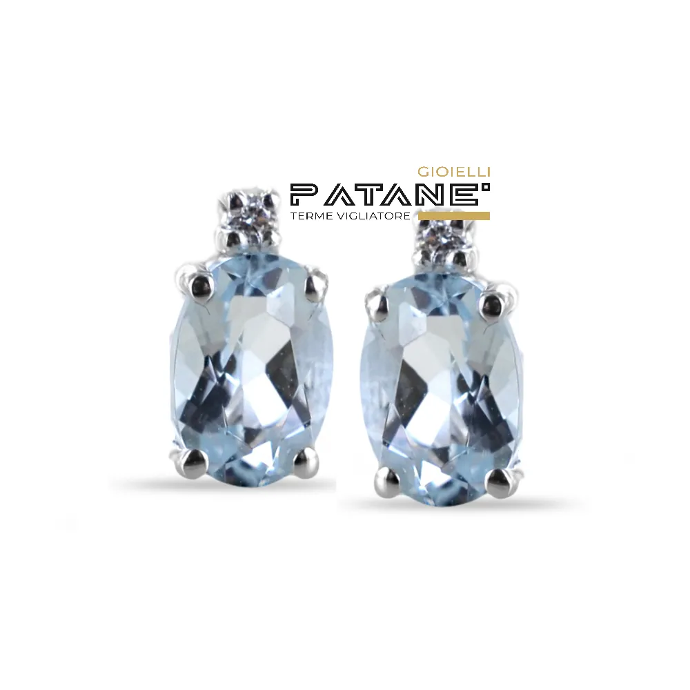 Orecchini Davite & Delucchi con Acquamarina 0,90ct e Diamanti
