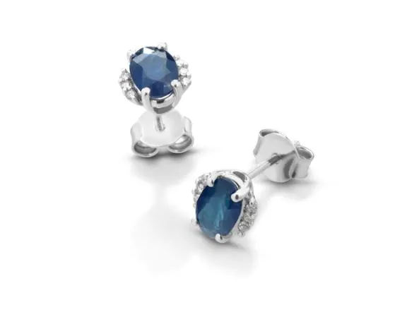 Orecchini PG gioielli donna con zaffiro blu in oro bianco e diamanti orswingz/4
