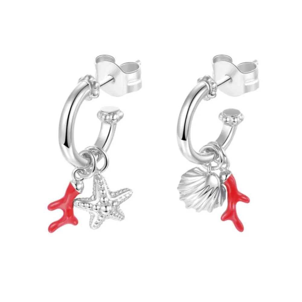 Orecchini Rosato Simboli Mare in Argento RZO033R