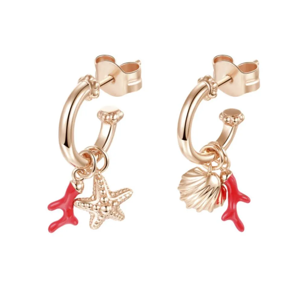 Orecchini Rosato Simboli Mare in Argento RZO033