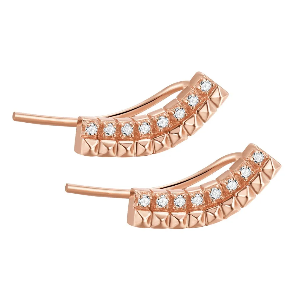 Orecchini Rosato Rosè Cubica Zirconi RZO041