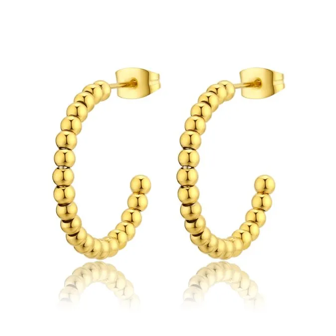 Orecchini Sagapò donna in acciaio dorato con sfere shk40