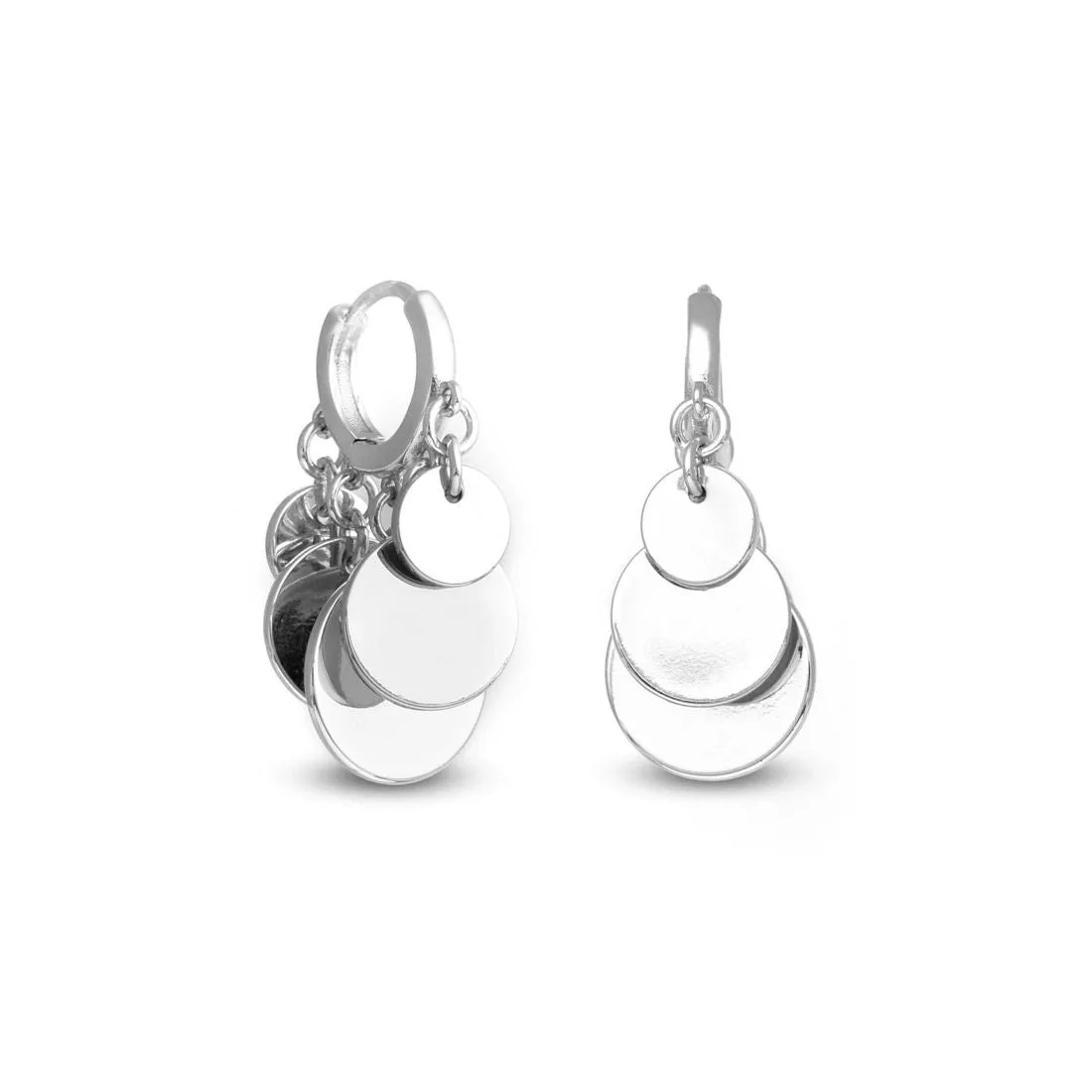 Orecchini Unoaerre donna pendenti con cerchi in bronzo bianco 2593