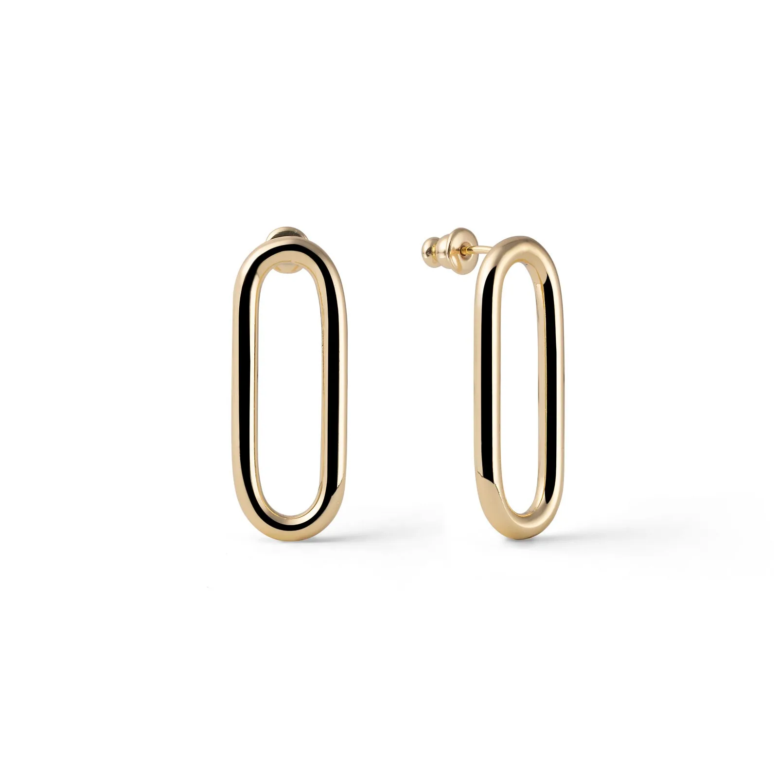 Orecchini Unoaerre ovali in bronzo argentato dorato 2685