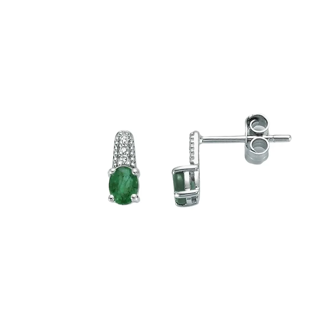 Orecchini Yukiko oro bianco smeraldo e diamanti erd2110yv2x