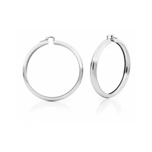 Orecchini a cerchio maxi in bronzo argentato Unoaerre donna 1795