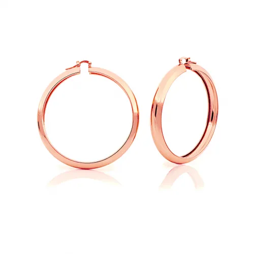 Orecchini a cerchio maxi in bronzo dorato rosa Unoaerre donna 1796