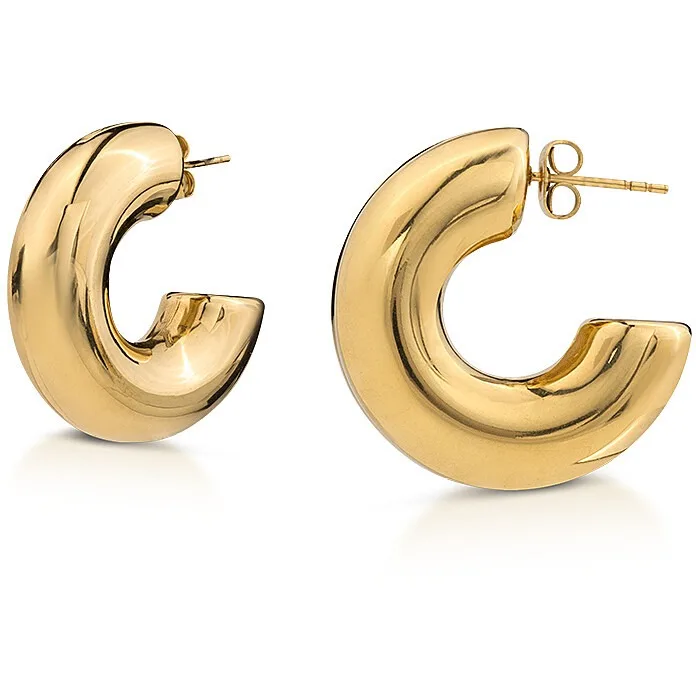 Orecchini cerchio dorato da donna Ops Object in acciaio opsor-800