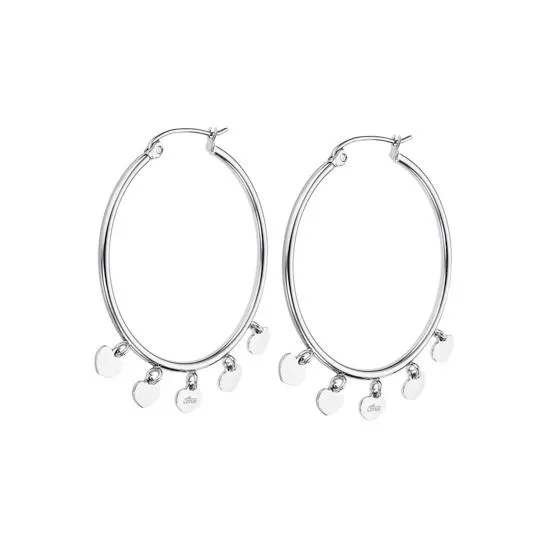 Orecchini donna Lotus style in acciaio a cerchio con pendenti ls2178-4/1