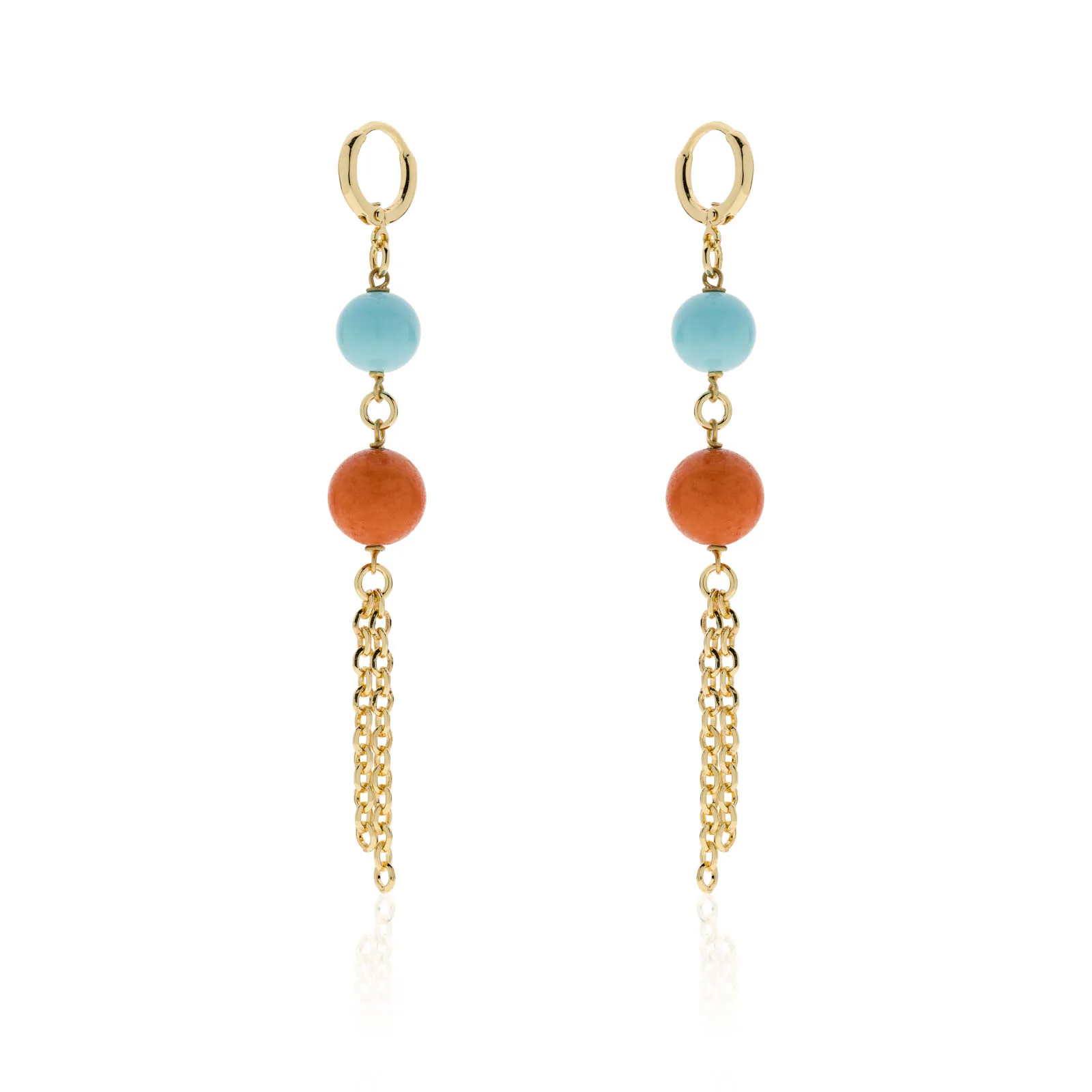 Orecchini donna Unoaerre con perle corallo e turchese 2313