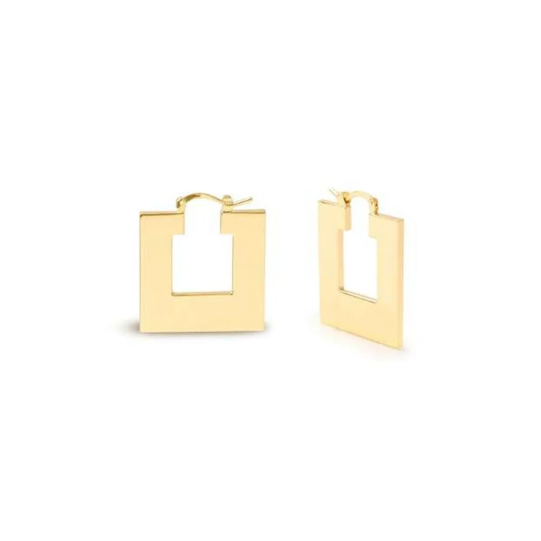 Orecchini donna Unoaerre in bronzo giallo forma quadrata 2576