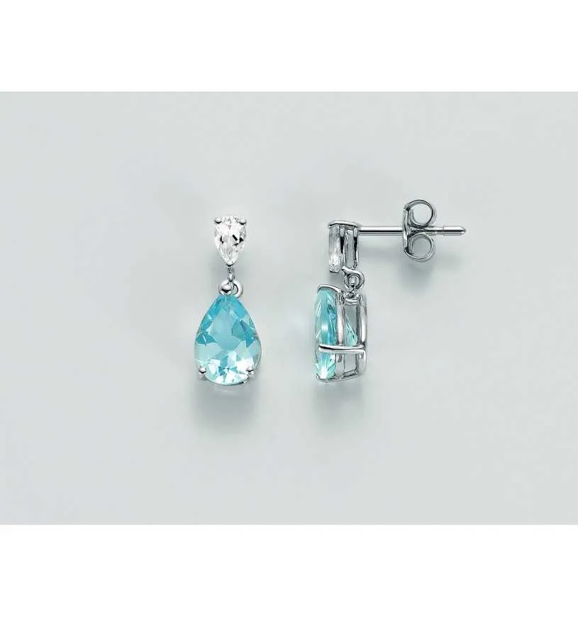 Orecchini donna Yukiko in oro bianco e topazi erd2305yx