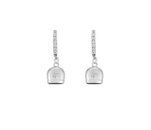 Orecchini donna con Campanella della fortuna in argento 925 e zirconi
