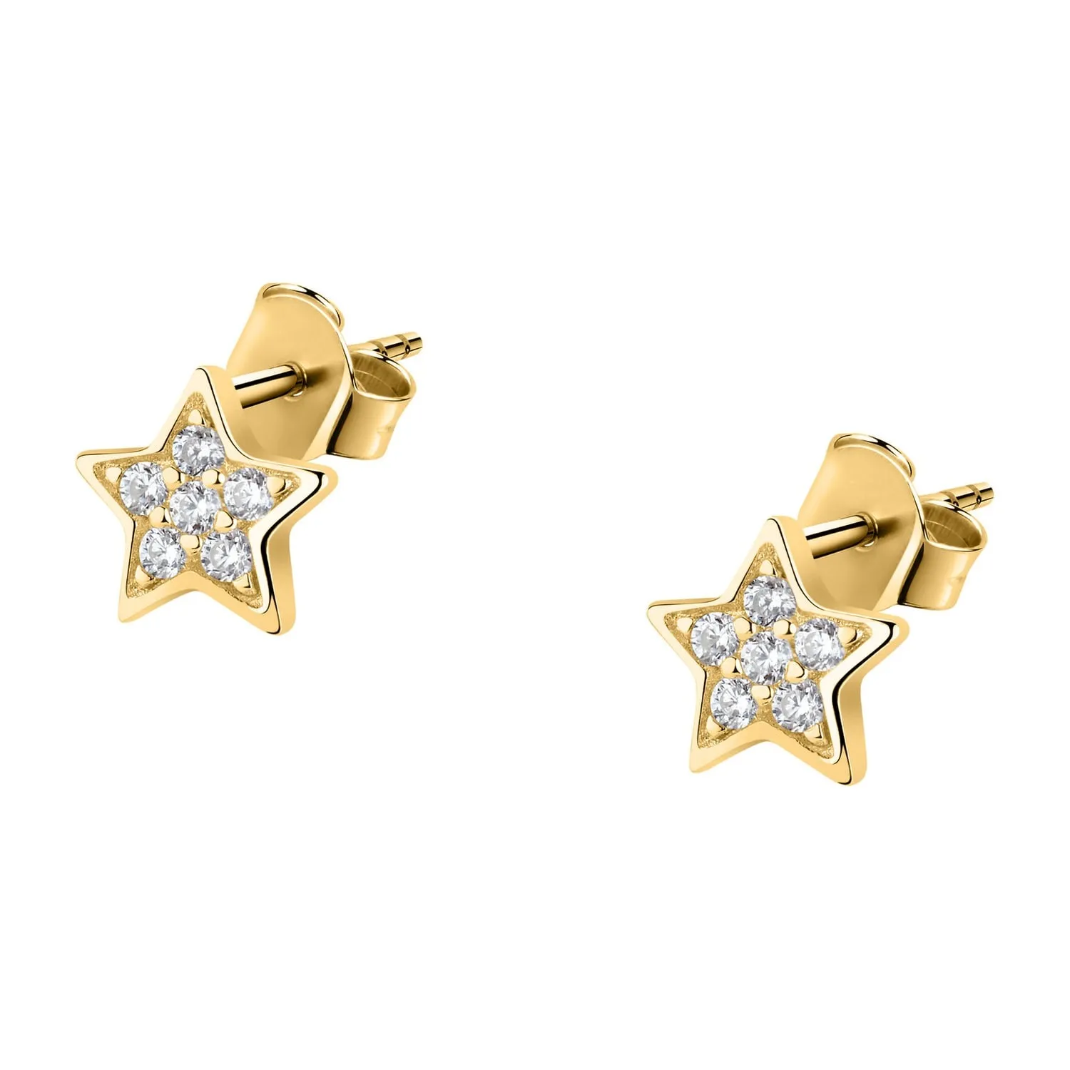 Orecchini donna in argento dorato Le petite story con stelle lps01awv20